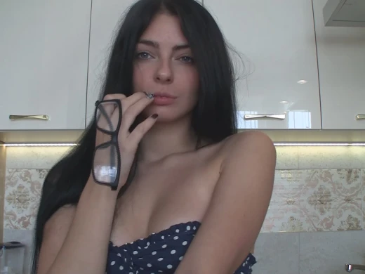 Cute girl displays her adorable face in front of the camera