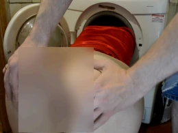 Home sex with my big ass wife stuck in washing machine