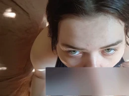 She gazes into my eyes while choking on that raging boner