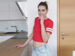 My stepsister teased me with a banana and her slit