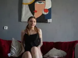 Cute 18 years old teen masturbate like a slut on the couch