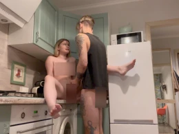 Naughty Neighbor's Girlfriend Gets Dominated on Kitchen Counter 🌟😈