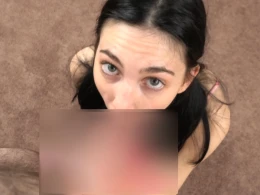 Teen girl sucking daddy's hard dick