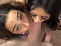 Two friends compete who is better at sucking a mighty cock