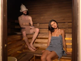 When This Gorgeous Girl Saw My Cock in the Sauna, She Wanted It! 😍💦