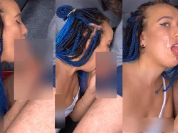 Babe with dreadlocks gets my cum over her pretty face