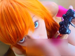 She plays games much better while sucking a dick
