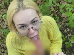 I can't believe I talked her into giving me a blowjob outdoors