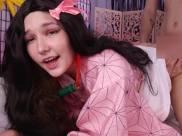 Sweetie in a kimono sucking and riding a dick