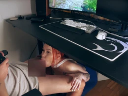 She Crawls Under the Gaming Table to Deep-Throat My Hard Dick 💦💥