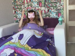 Hot teen moans in pleasure while taking care of her slit