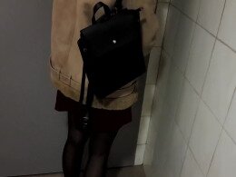 Hot amateur girlfriend fucked in the public toilet