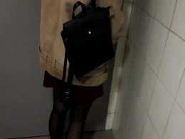 Hot amateur girlfriend fucked in the public toilet