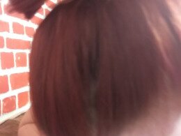 Redhead wraps her lips around my dick while I moan with pleasure