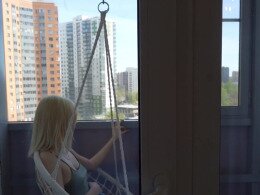 My ex sucking my dick on our apartment balcony