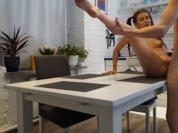 Pigtailed Teen Slut Sucks and Fucks