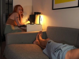 Watch Her Surprise Me with a Hot Dick Sucking During Work Break!