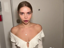 Angry Neighbor Comes to Complain About My Loud Music and Leaves with a Mouth Full of Cum!