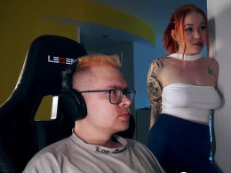 She Crawls Under the Gaming Table to Deep-Throat My Hard Dick