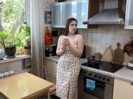 Kitchen Table Fuck Leaves Her Pussy Dripping