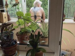 Short Hair Milf Sucks Cock On Balcony And Takes Facial