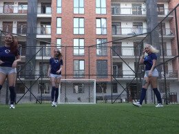 3 Football Girls From The Team Fucked The New Trainer