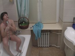 Secretly filming my naughty roommate while she is in the shower