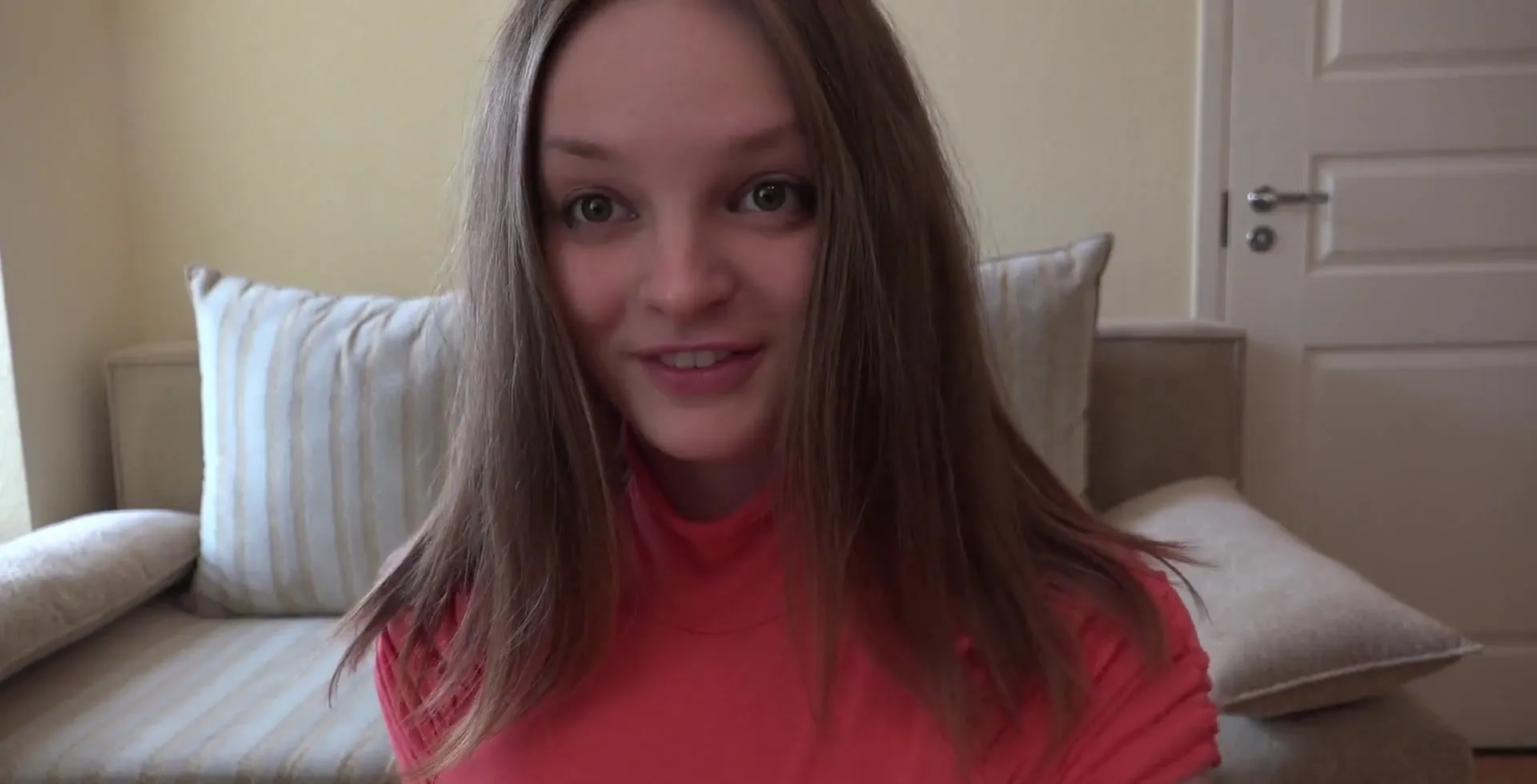 Brunette Girlfriend Teasing On Camera