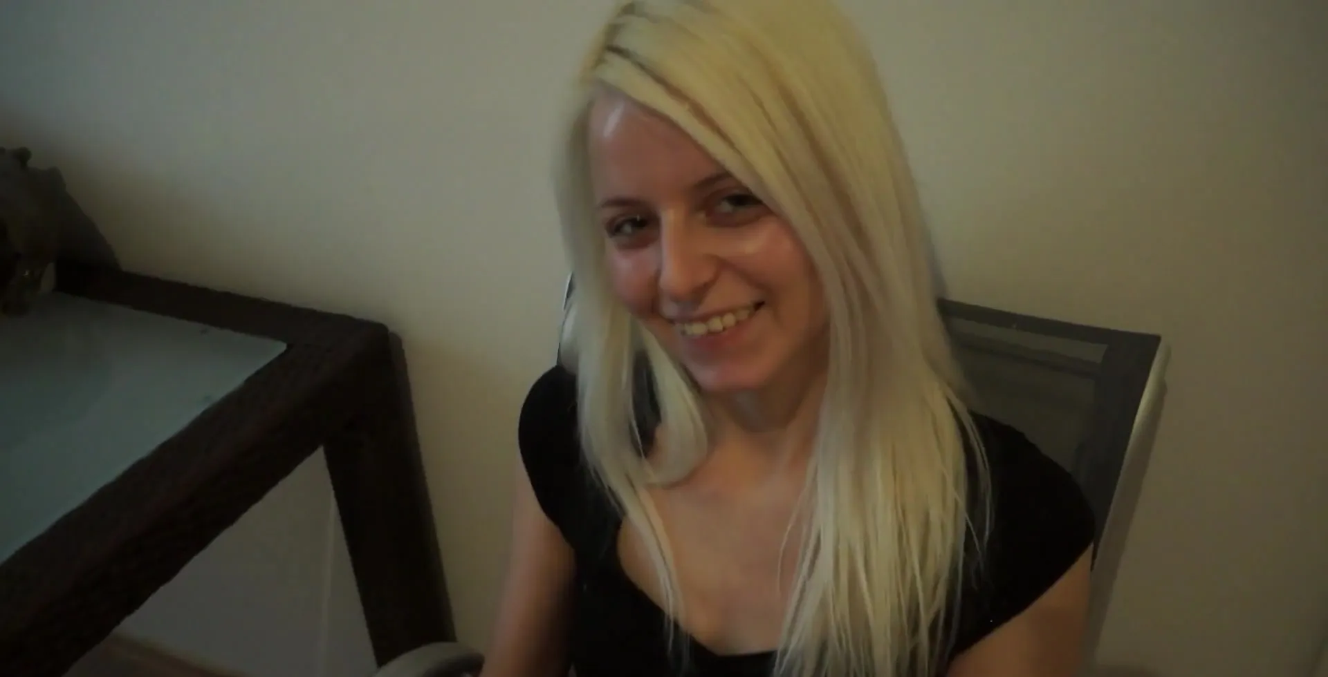Blonde In Striped Socks Knows How To Tease Her Audience