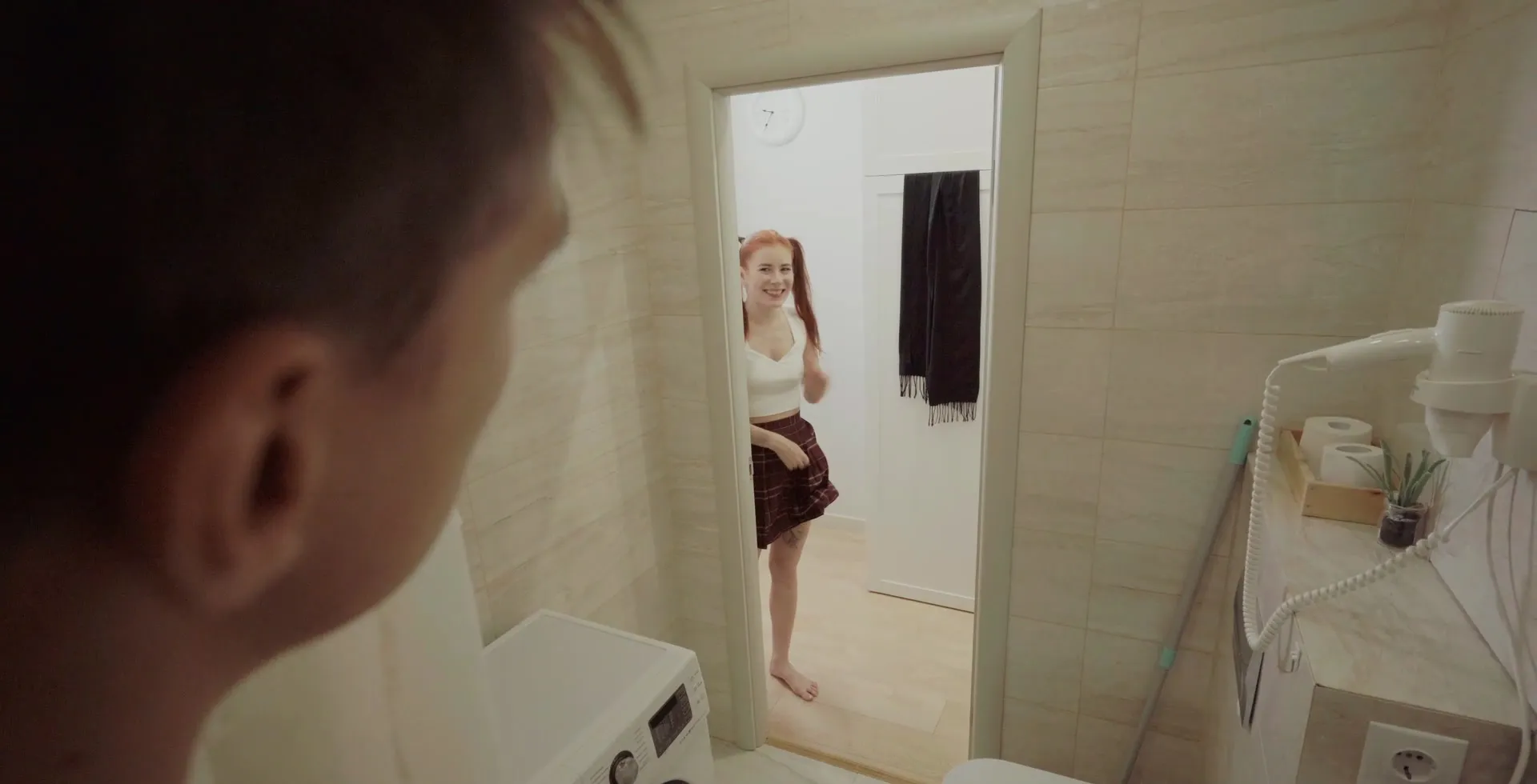 Sister's Friend Did Not Mind My Big Dick In The Bathroom